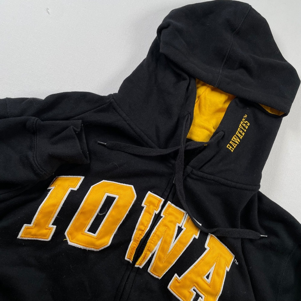 Campus Heritage Iowa Hawkeyes Full Zip Hoodie Black Gold Small NCAA Sweatshirt
